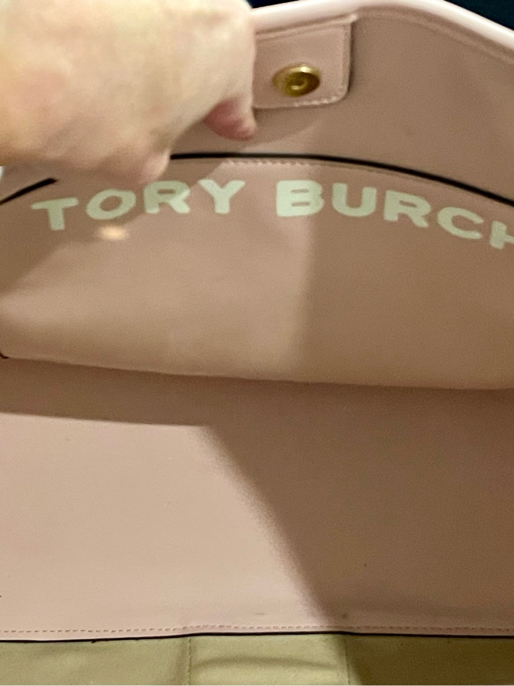 Tory Burch Pink Chain-Print Shoulder Tote with Stripe Detail—FREE WALLET!! - Picture 5 of 7